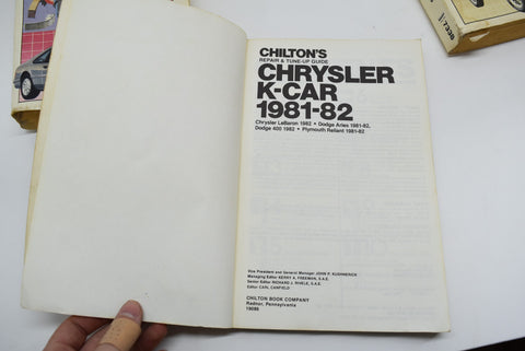 Lot of 3 Chiltons Repair Manuals Repair Chrysler K Car Ford Ranger Bronco Cougar