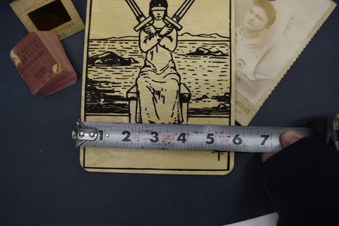 Minor Arcana Tarot Card Wooden Two Of Swords Witchy Goth Decor Plaque Wall Art