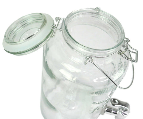 Lemonade Jar Drink Dispenser Glass Beverage With Spigot & Lid 3 Liter .8 Gallons