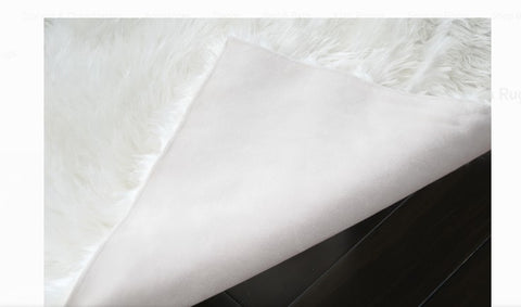 Glamour Home Faux Fur Area Rug 5 x 8 Bright White New Rectangular Decor Soft