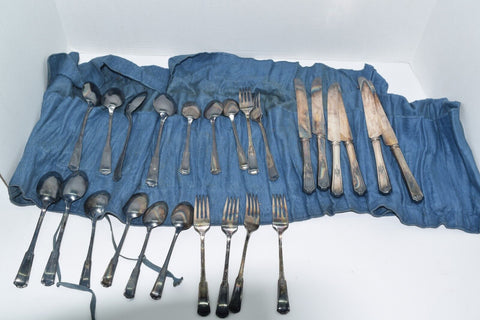 Antique STRATFORD Silver Plate IS set of 26 13381