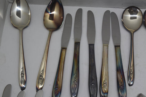 Silver Tulip Flatware Silver Plated Silverwear Serving Spoons 13407
