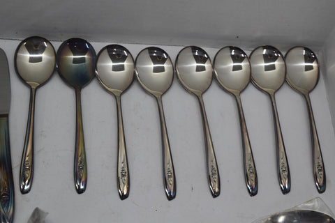 Silver Tulip Flatware Silver Plated Silverwear Serving Spoons 13407
