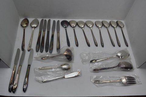 Silver Tulip Flatware Silver Plated Silverwear Serving Spoons 13407