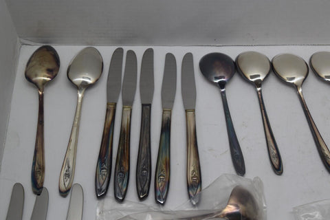 Silver Tulip Flatware Silver Plated Silverwear Serving Spoons 13407
