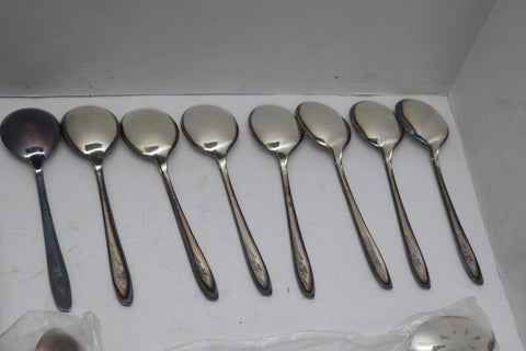 Silver Tulip Flatware Silver Plated Silverwear Serving Spoons 13407