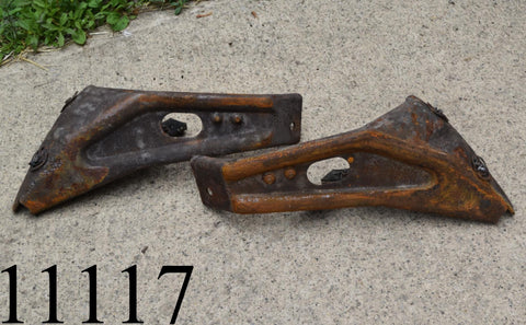 1964 Ford Galaxie Rear Outer Bumper Brackets Braces Left Right Pair LH RH 64