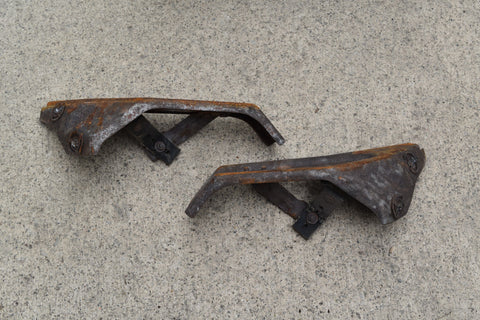 1964 Ford Galaxie Rear Outer Bumper Brackets Braces Left Right Pair LH RH 64