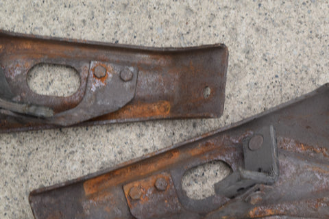 1964 Ford Galaxie Rear Outer Bumper Brackets Braces Left Right Pair LH RH 64