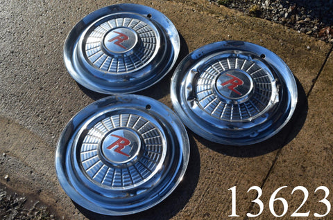Lot of 3 1958 1959 1960 AMC Rambler 15" Hubcaps Hub Caps Wheel Covers 58 59 60