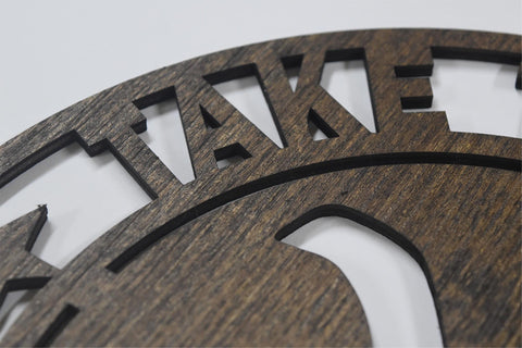 Yellowstone Take Em to the Train Station Laser Cut Wood Sign 11.5" Round Stained