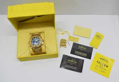 RARE Invicta Reserve Transatlantic Dual Dial Abalone White 28579 Watch 54.7m