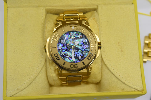RARE Invicta Reserve Transatlantic Dual Dial Abalone White 28579 Watch 54.7m