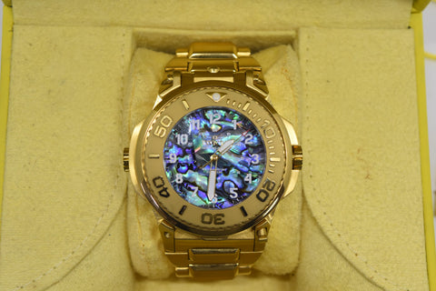 RARE Invicta Reserve Transatlantic Dual Dial Abalone White 28579 Watch 54.7m