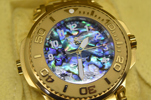 RARE Invicta Reserve Transatlantic Dual Dial Abalone White 28579 Watch 54.7m