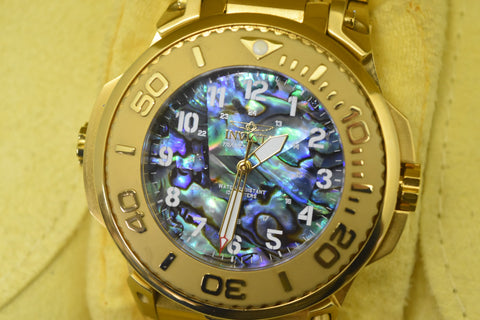 RARE Invicta Reserve Transatlantic Dual Dial Abalone White 28579 Watch 54.7m