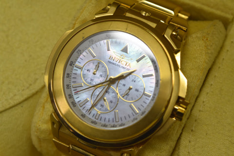 RARE Invicta Reserve Transatlantic Dual Dial Abalone White 28579 Watch 54.7m