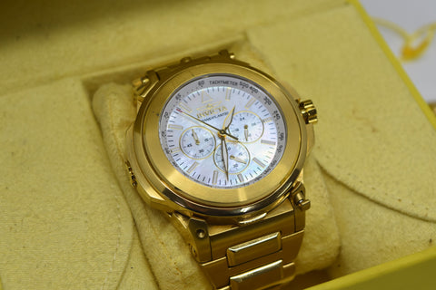 RARE Invicta Reserve Transatlantic Dual Dial Abalone White 28579 Watch 54.7m