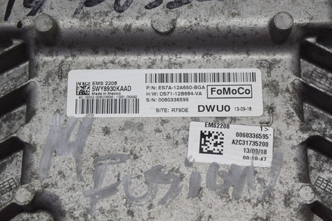 2014 2016 Ford Fusion 2.0 Hybrid ECM Engine Control Module ES7A 12A650 BGA 14 15