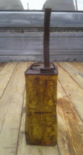 Vintage One Gallon Metal Gas Can With Metal Handle Cap Spout Solid Condition