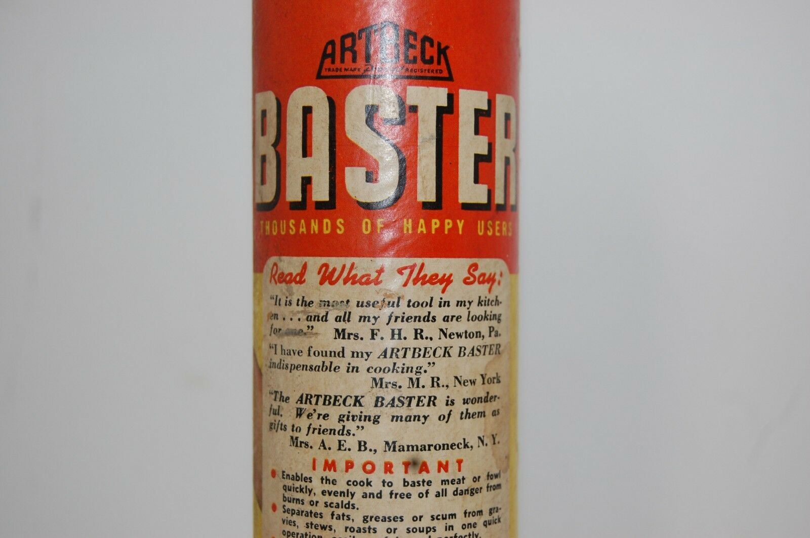 ArtBeck Baster Retro Original 1946 Advertising Art Box Vintage Kitchen
