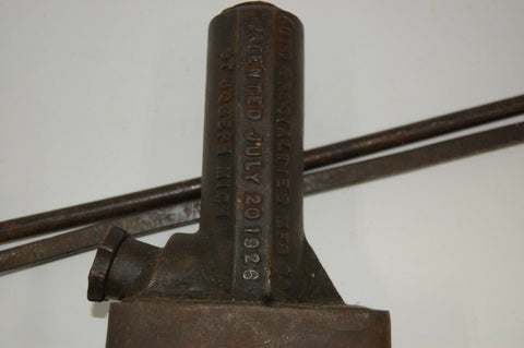 Antique 1926 Drednaut Twin Lift cast iron bottle Jack W/ HANDLE TIRE Patch Press