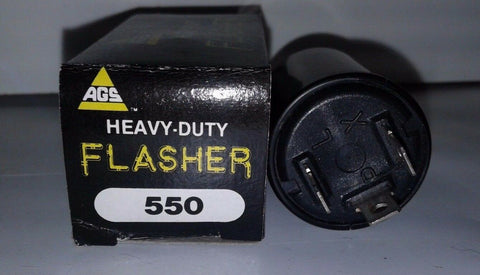 AGS Heavy Duty Flasher #550 12V 3-Terminal-Prong Turn Signal Flasher Blinker