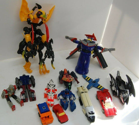 mixed lot transforming toys Transformers,Tank, Cars, Planes, Figures Vintage Toy