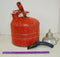 Underwriters Laboratories MH-207 Vintage Safety Gas Can red metal spout & funnel