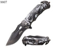 MASTER USA GRIM REAPER BLACK/WHITE FOLDING POCKET KNIFE MAN CAVE