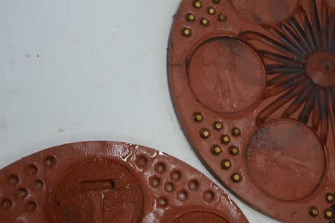 Lot of 14 12" Spin Casting Molds Belt Buckles Various Designs eagle bell 11759