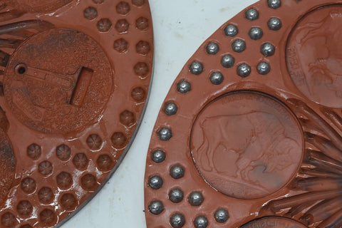 Lot of 14 12" Spin Casting Molds Belt Buckles Various Designs eagle bell 11759