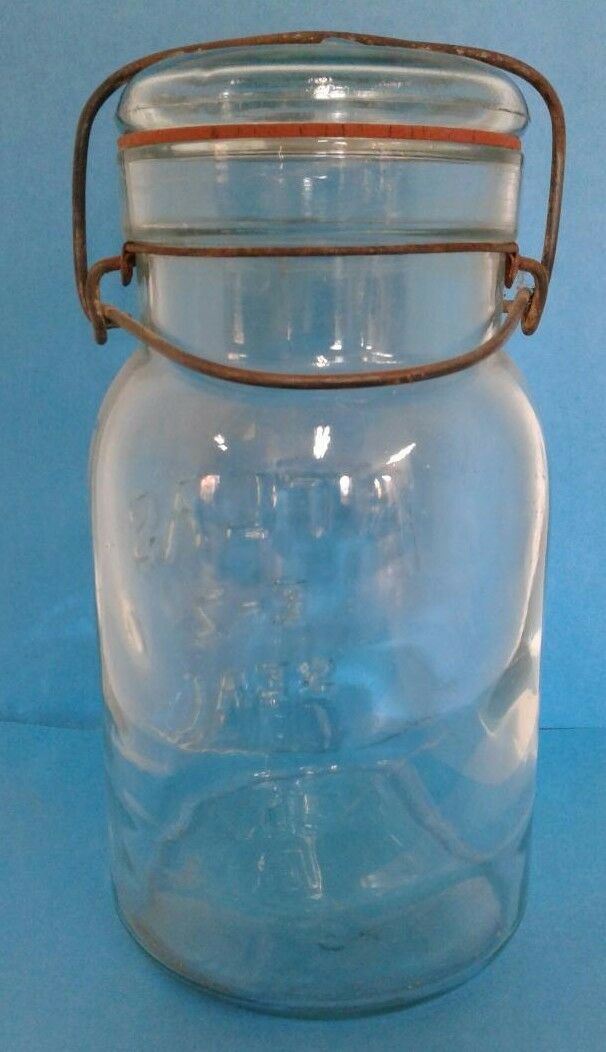 Atlas Vintage Canning Jar Embossed Collectible Quart Glass Antique