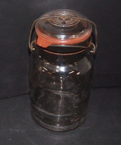 Foster Sealfast Vintage Quart Jar with Lid Clear Glass Antique Kitchen Decor