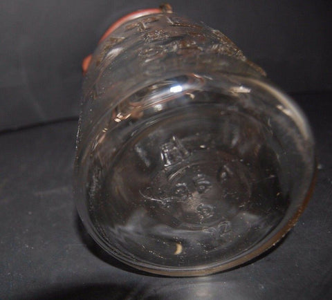 Hazel Atlas E-Z Seal Canning Jar w Lid Wire Bail Closure Clear Glass Embossed