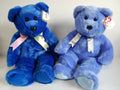 TY Clubby I & II Blue Bears Beanie Baby SET 2 Rare Retired 99 Great Shape Toys