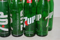 8 Vintage 7-Up Soda Pop BottleS Glass 16 fl. oz. 70'S GREEN GLASS CRAFTING DECOR