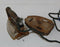 Antique BLUE RIBBON Electric CLOTHES IRON with WOOD HANDLE & STAND