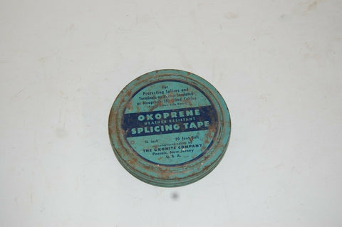 Vintage Weather Resistant Okoprene Splicing Tape Okonite Co Retro Tin w/ Tape