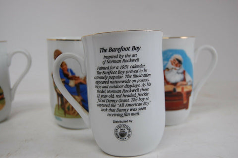 Norman Rockwell Museum tea cups vintage 1980s Gold trim excellent Coffee art set