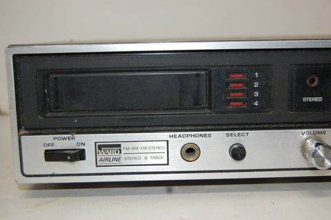 Montgomery Ward Airline AM/FM Stereo 8 Track Player 5958 POWERS ON PARTS/ REPAIR