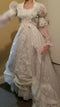 Vintage Loralie Wedding Dress Womens 7/8 White Lace bows Classic style Lace trim