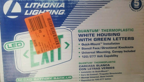 LITHONIA LIGHTING LED Exit Lighting W/ Green letters