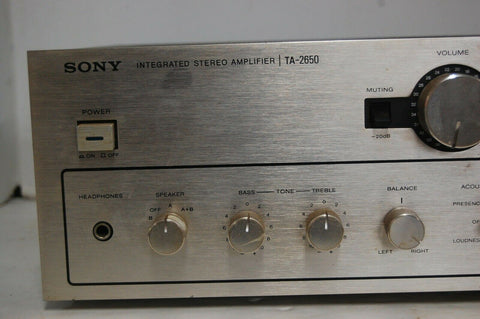 VINTAGE SONY TA-2650 INTEGRATED AMPLIFIER SILVER 1976 WORKS