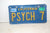 PSYCH 7 vintage license plate PSYCHO? CALIFORNIA 1990