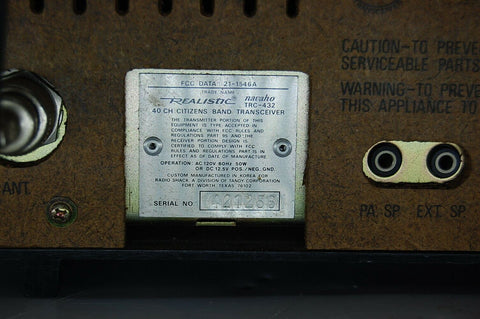 Vintage Realistic CB Base Station TRC-432 Navaho Serial Number #421256 audio