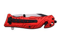 Fire Fighter Folding Pocket Knife W/Light Red & Black Man Cave