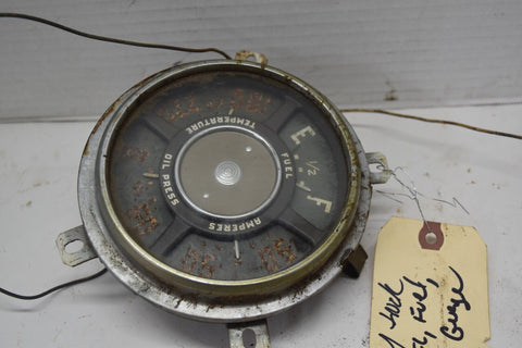 1952 52 GMC truck fuel temperature oil amperes gauge instrument panel OEM 12092