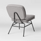 Fletcher Slipper Chair Black Metal Legs Light Gray Project 62 Furniture