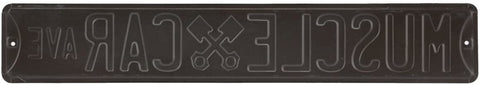 Muscle Car Avenue Embossed Metal Street Sign Man Cave Garage